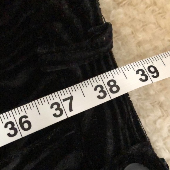 Le Chateau Vintage Devoré Velvet Burnout Wood Grain Pattern Black Pants - 11 - Picture 9 of 10